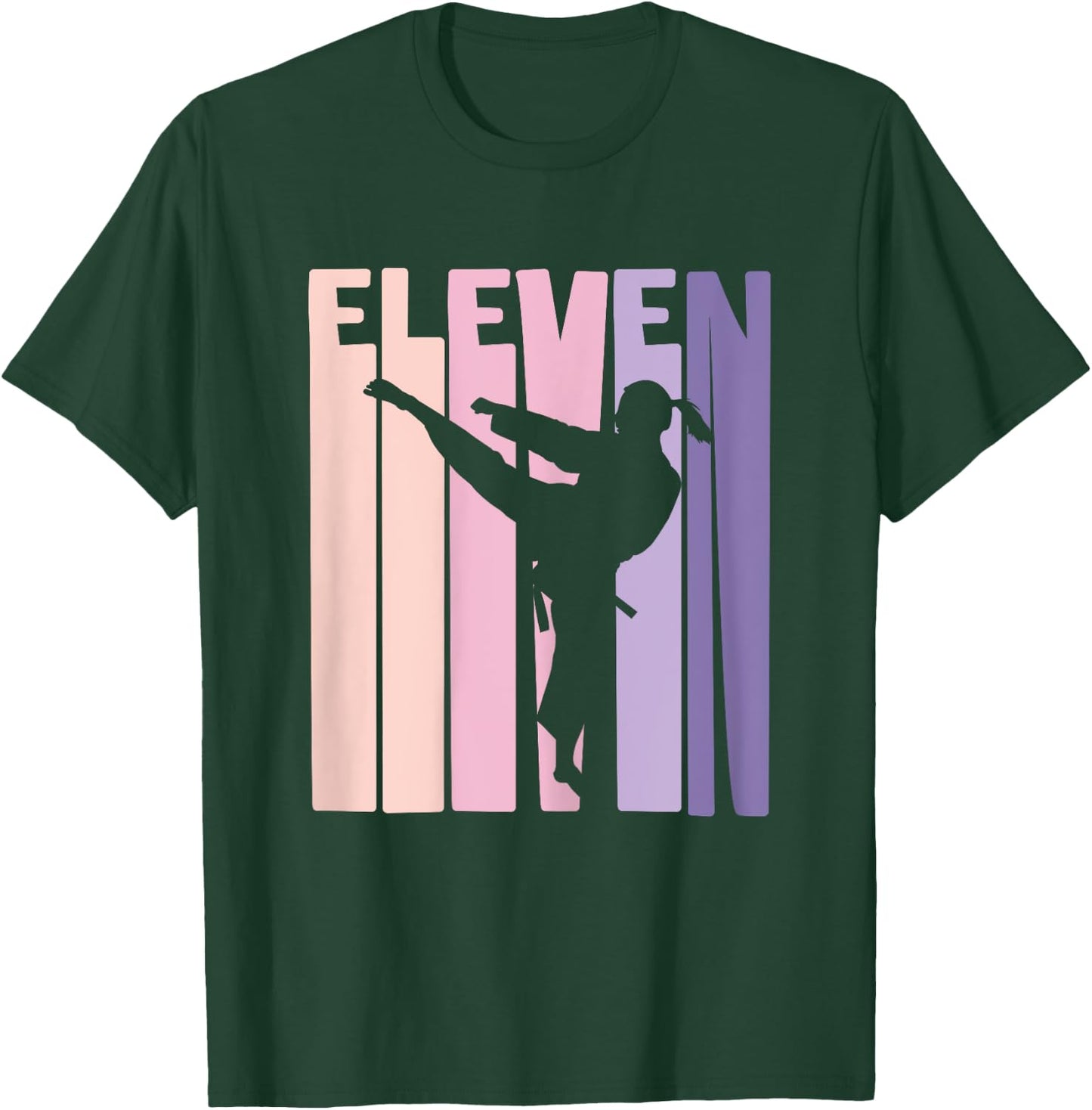11th Birthday Gift Karate Retro Taekwondo Martial Arts Girls T-Shirt - T-Shirt | Forest