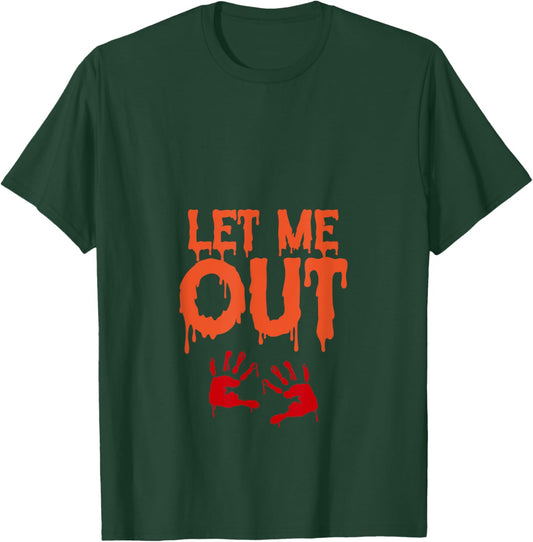 Let Me Out Funny Pregnant Halloween Costume Baby Zombie Mom T-Shirt - T-Shirt | Forest