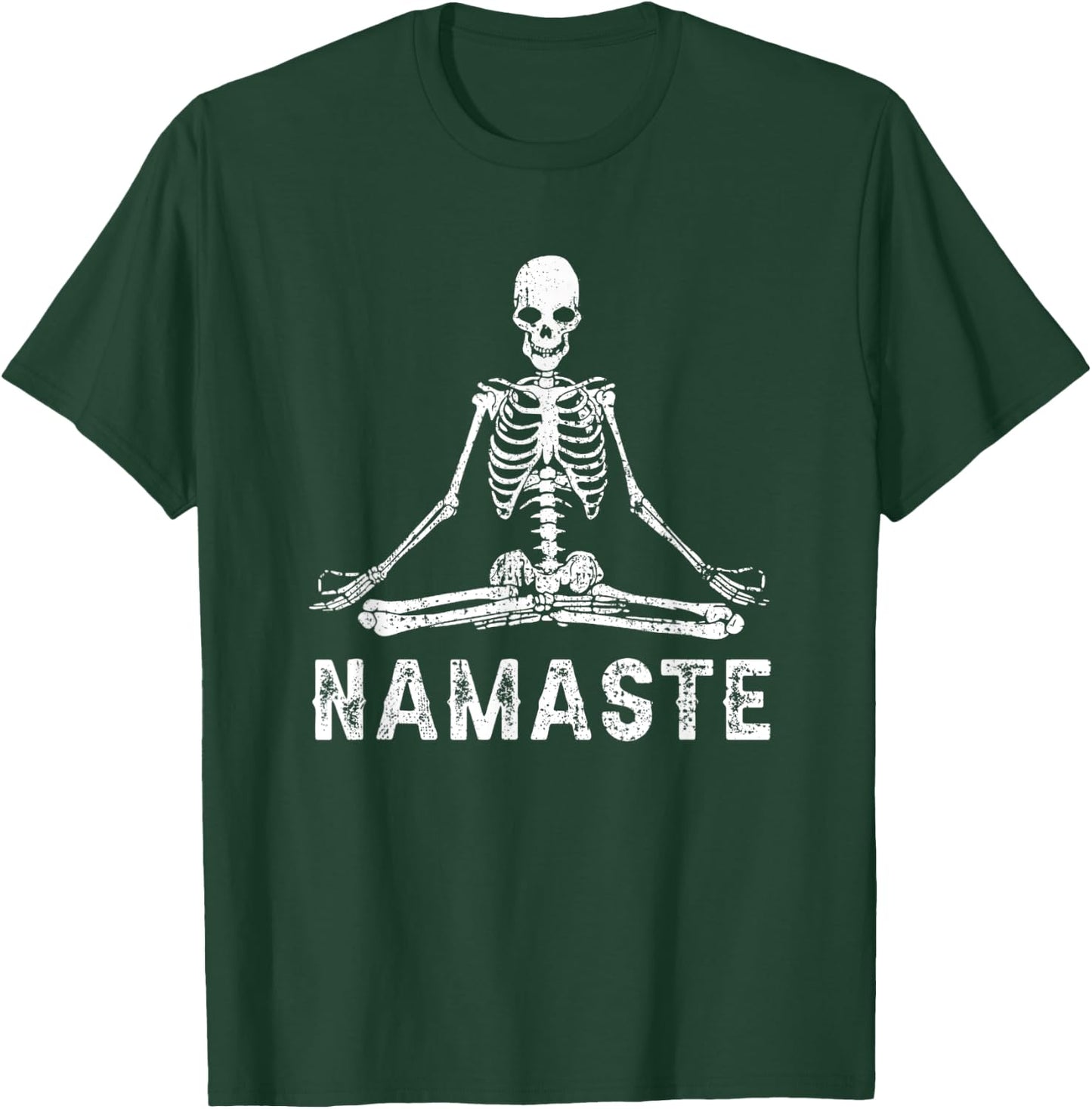 Meditating Skeleton Halloween Costume Lotus Yoga Zen Balance T-Shirt - T-Shirt | Forest