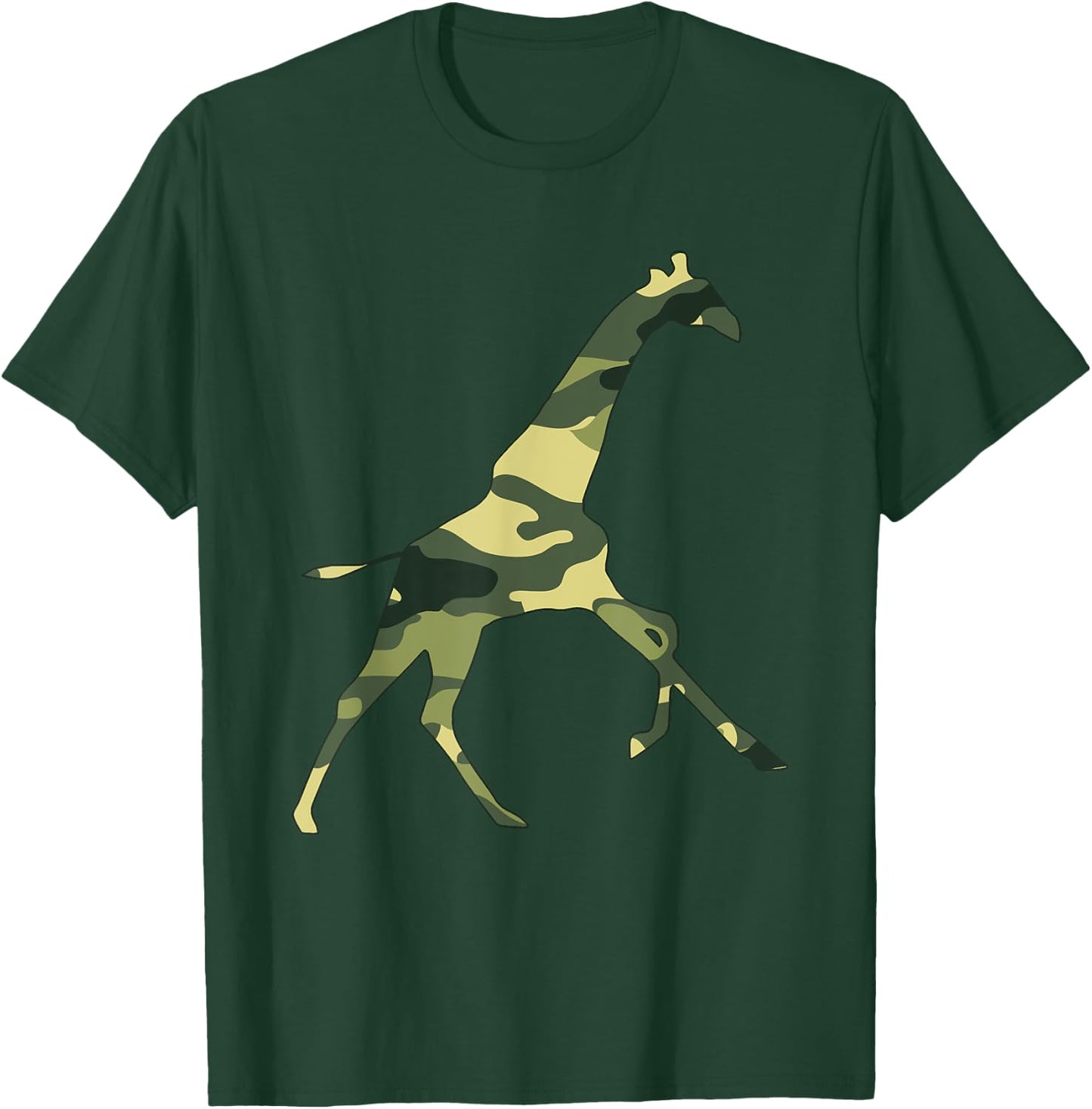 Military Giraffe Camo Men Print US Ruminant Veteran Gift T-Shirt - T-Shirt | Forest