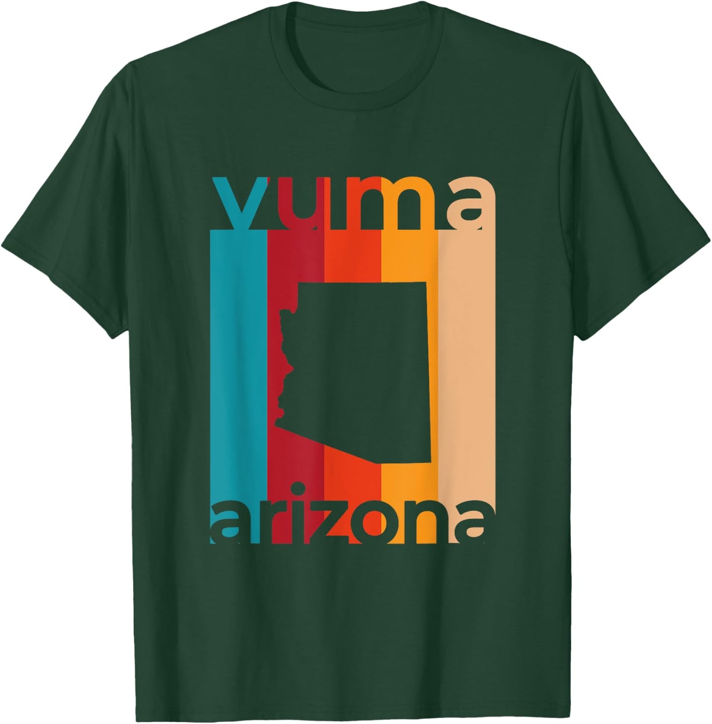 Yuma Arizona Retro Cutout AZ Souvenir T-Shirt - T-Shirt | Forest
