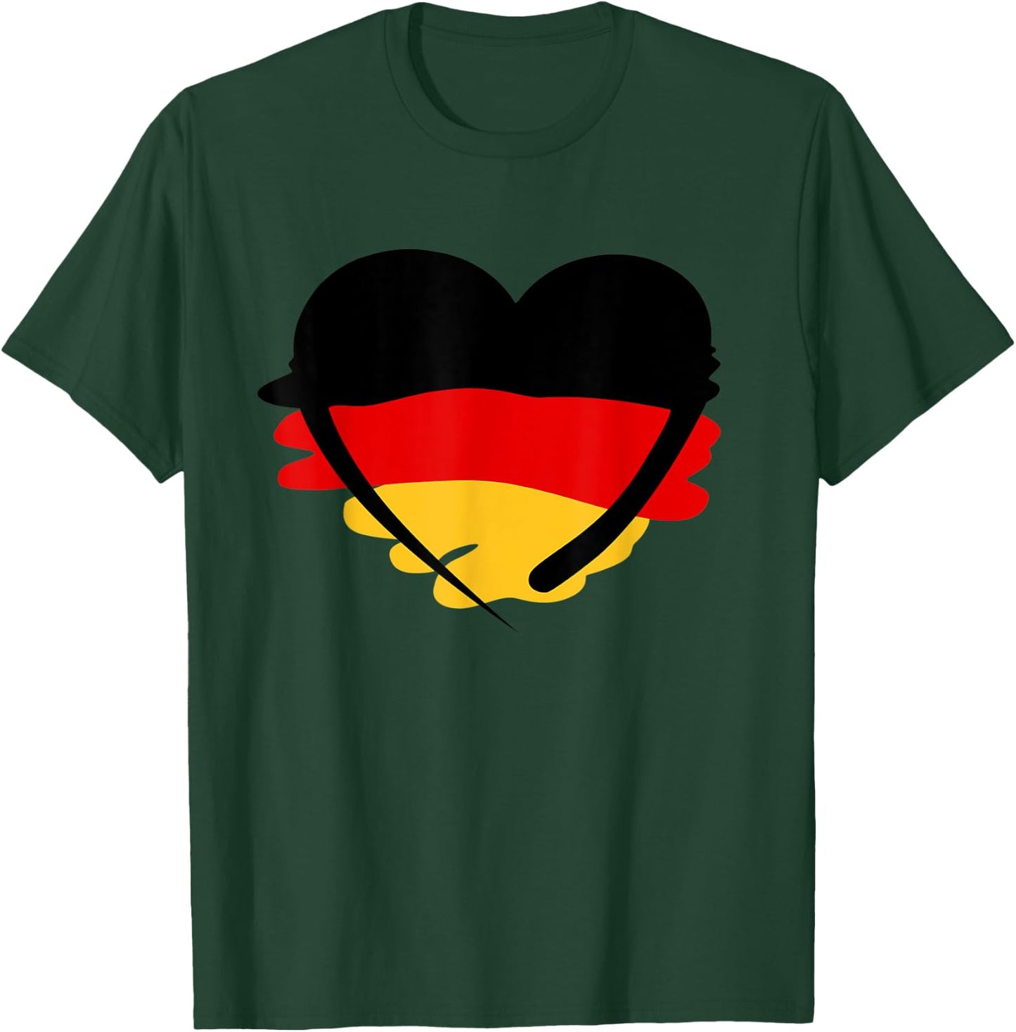 German Flag Heart Deutschland I Love Germany T-Shirt - T-Shirt | Forest