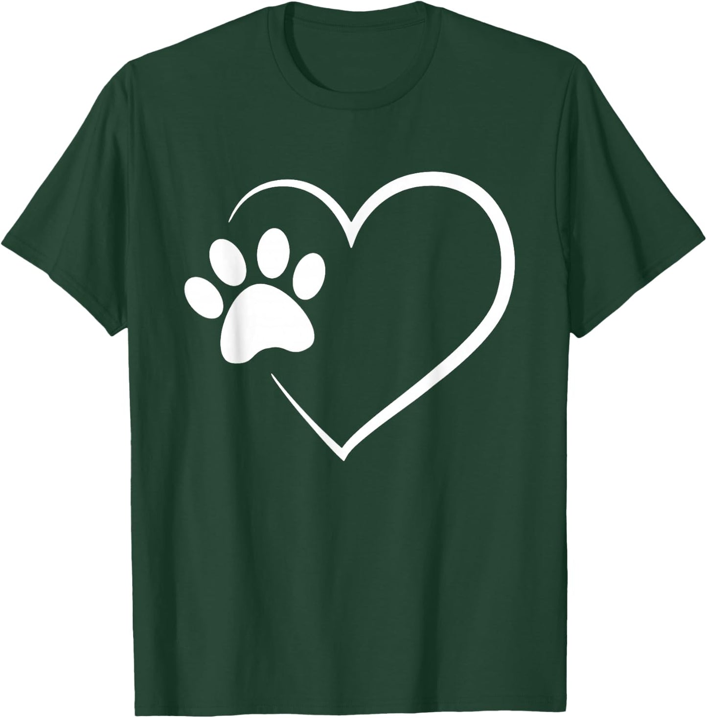 Dog Paw Heart - Dog Lover Gift Dog Moms T-Shirt - T-Shirt | Forest