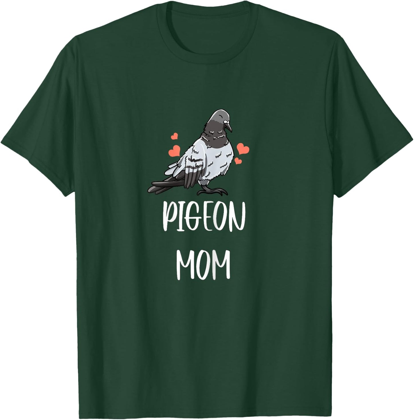 Pigeon Mom Leaf Pattern Girly Fowl Dove Pet Bird Lover Gift T-Shirt - T-Shirt | Forest