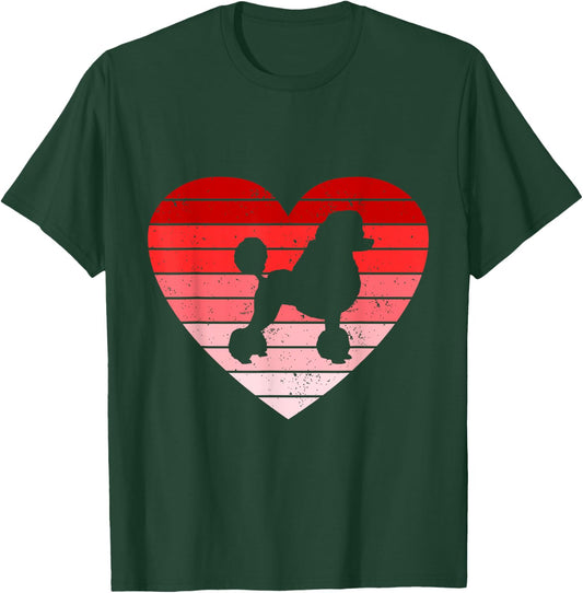 Retro style Valentines day Poodle Lover Gift T-Shirt - T-Shirt | Forest