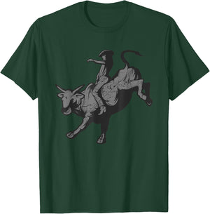 Funny Professional Bull Riding Rodeo Rider Cowboy Men Gift T-Shirt - T-Shirt | Forest