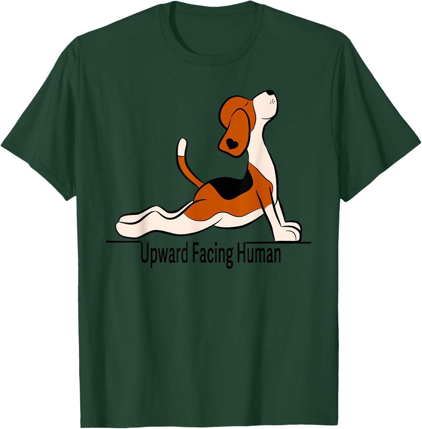 Upward Facing Human - men funny dog yoga T-Shirt - T-Shirt | Forest