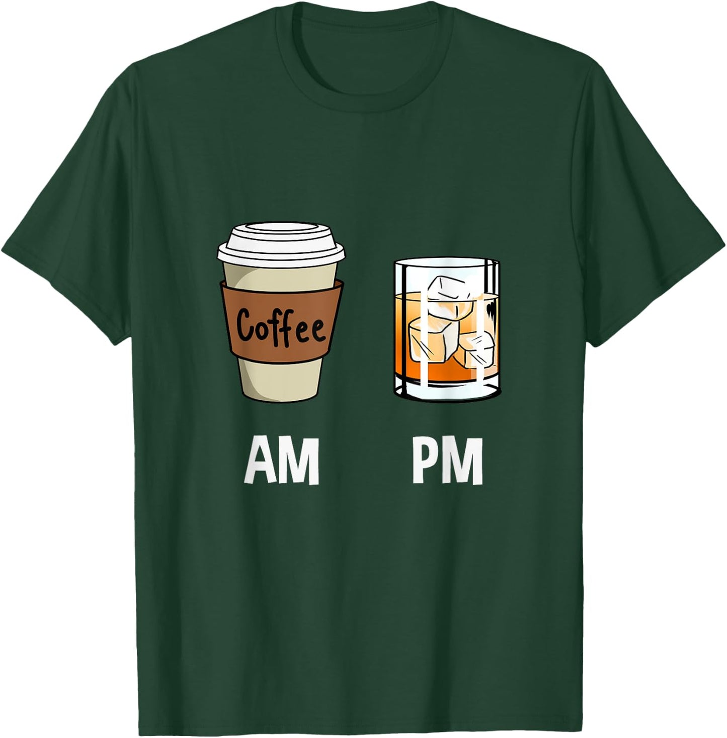 AM Coffee PM Bourbon T-Shirt - T-Shirt | Forest