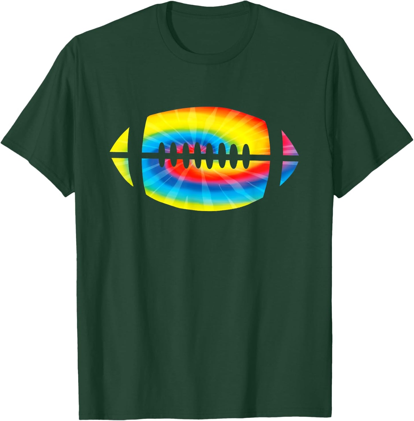 Cool Tie Dye Football Gift | Cute Sports Player Men Women T-Shirt - T-Shirt | Forest