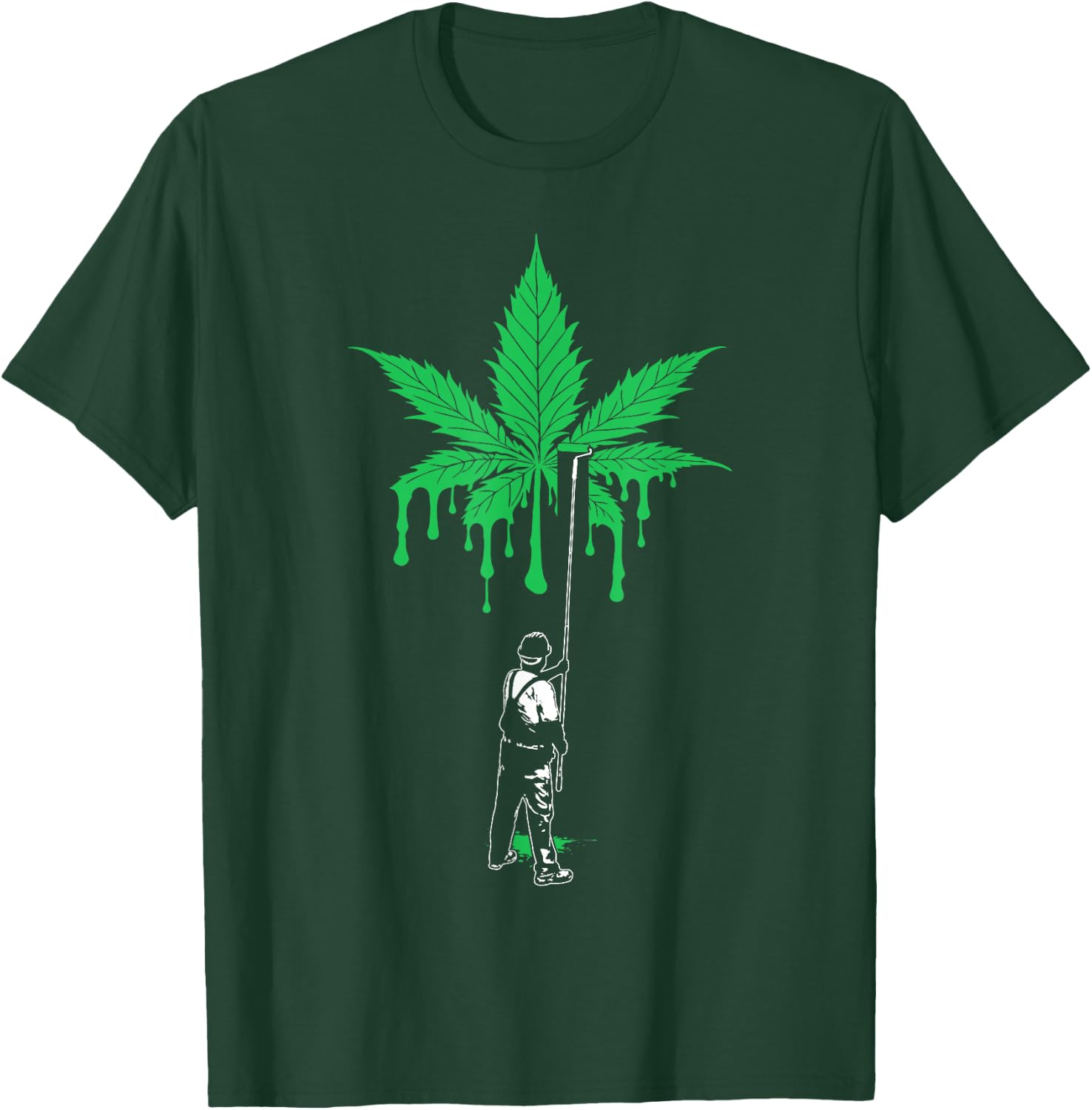 Marijuana Weed Leaf Graffiti Painter Funny Stoner Cannabis T-Shirt - T-Shirt | Forest