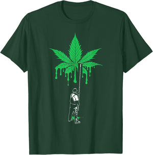 Marijuana Weed Leaf Graffiti Painter Funny Stoner Cannabis T-Shirt - T-Shirt | Forest