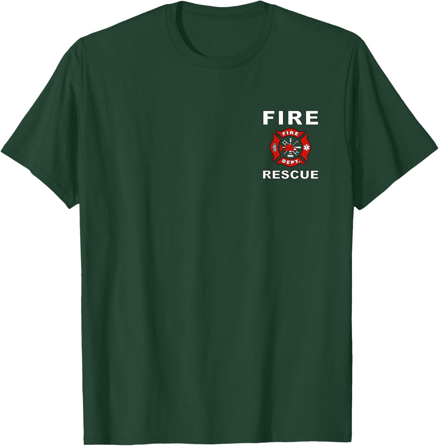 Fire Rescue Fire Fighter Fireman Kids Youth Adult Boys Girls T-Shirt - T-Shirt | Forest