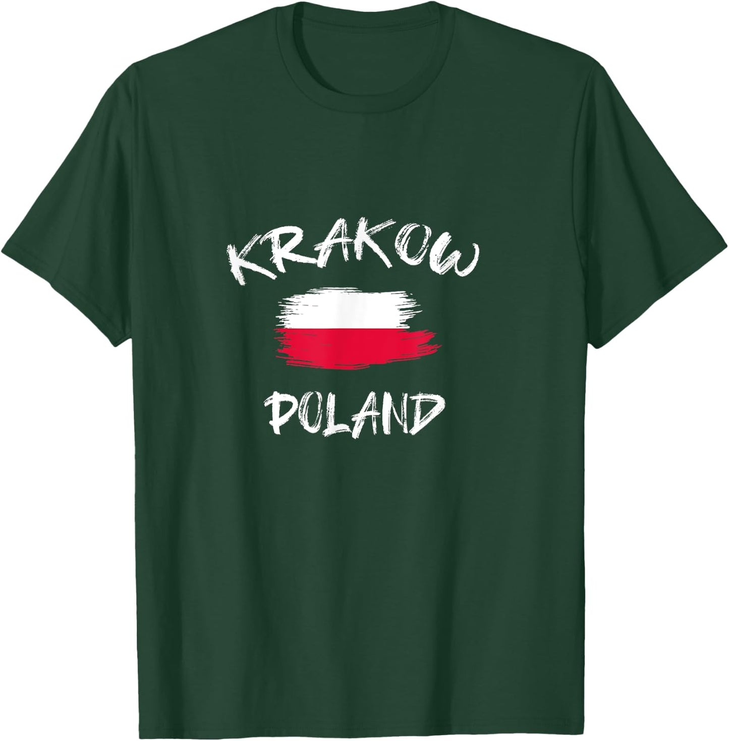 Krakow Poland Souvenir Polish Country Flag Brushed T-Shirt - T-Shirt | Forest
