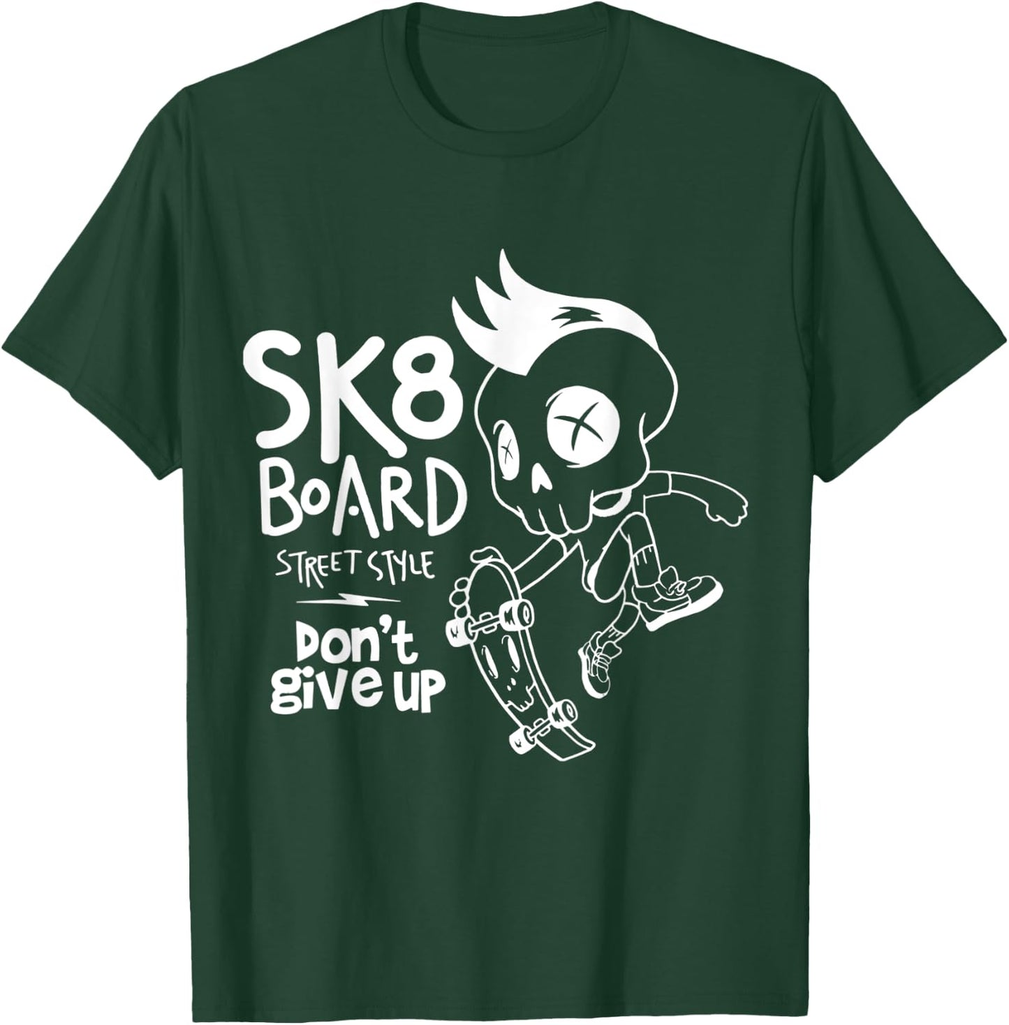 Skate Skateboard Funny Sk8 Skateboarding Skater Old School T-Shirt - T-Shirt | Forest