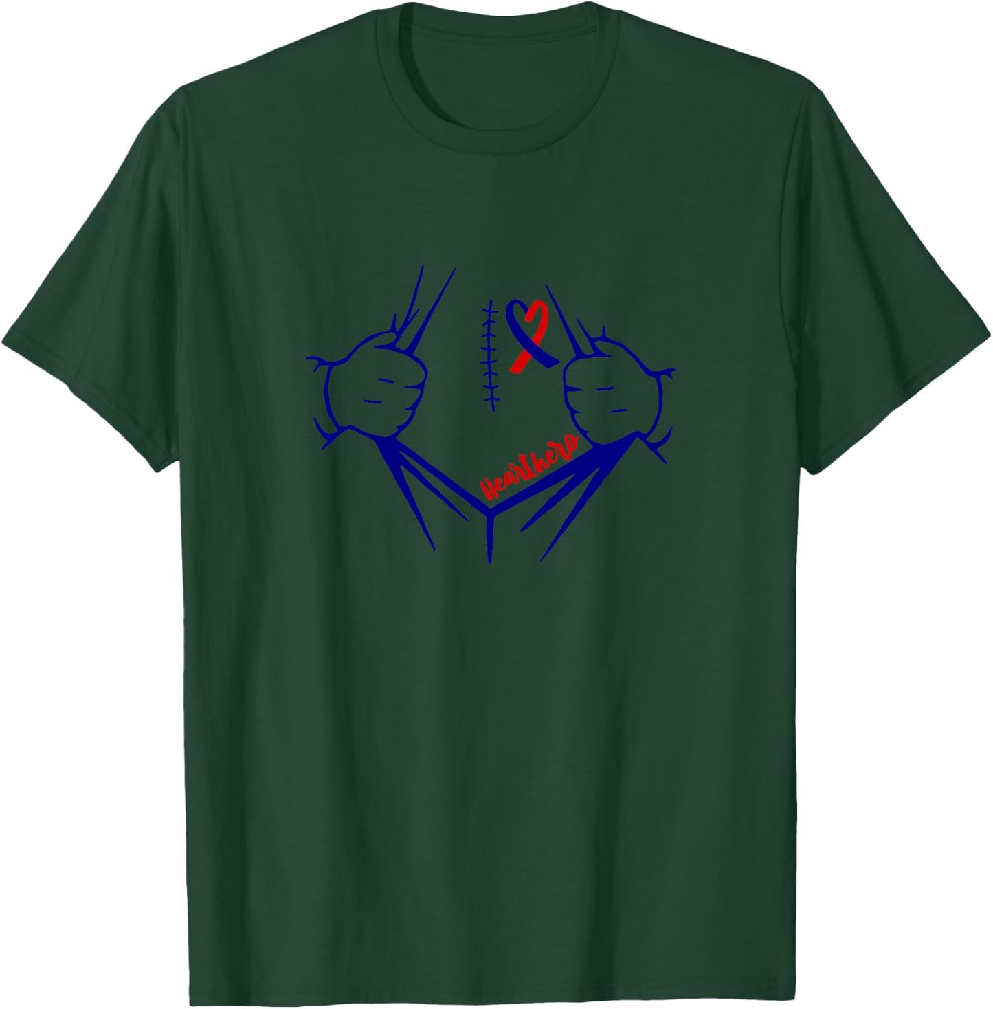 Heart Hero CHD Warrior Present CHD Congenital Heart Disease T-Shirt - T-Shirt | Forest