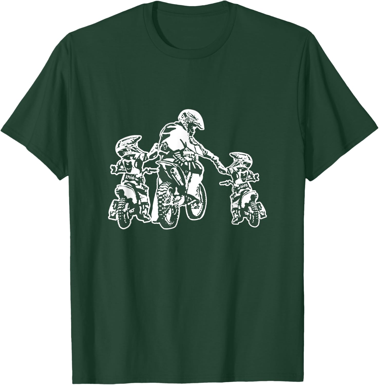 Motorcycle Motocross Father Child Son Hero Dirt Bike Gift T-Shirt - T-Shirt | Forest