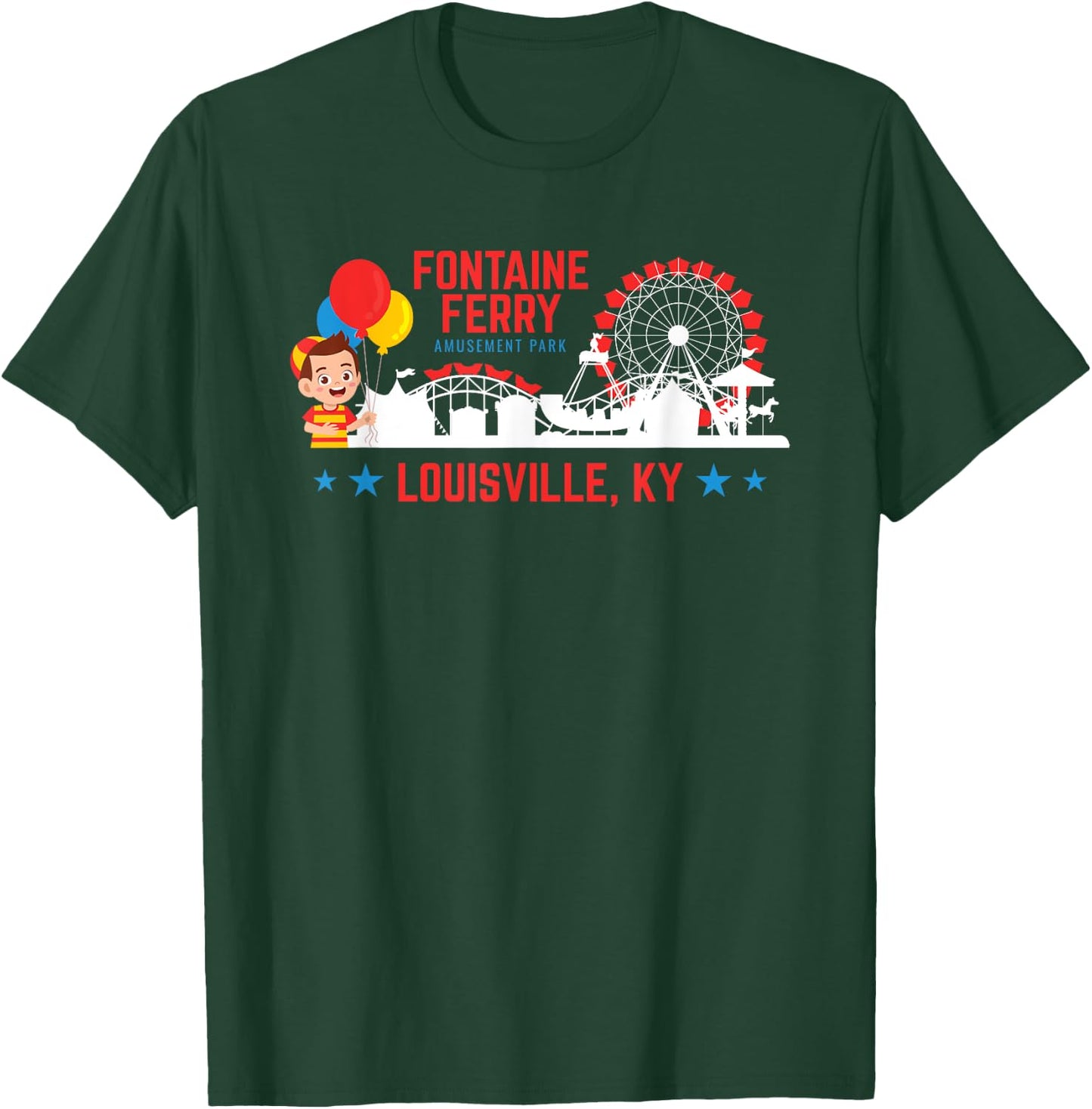 Louisville Park Fountain Fontaine Ferry T-Shirt - T-Shirt | Forest