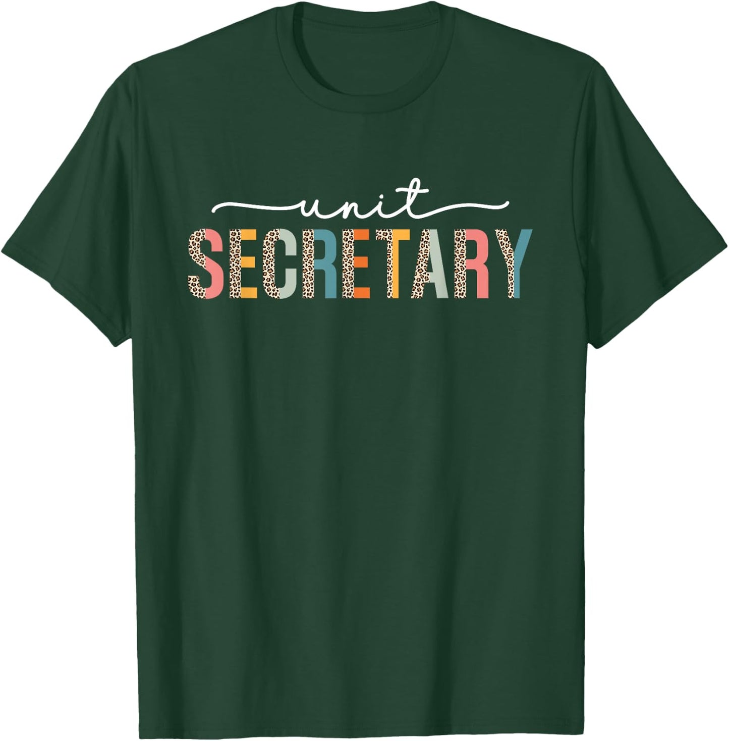 Unit Secretary Appreciation Week Healthcare Retro Leopard T-Shirt - T-Shirt | Forest