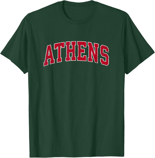 Athens Georgia GA Vintage Sports Design Red Design T-Shirt - T-Shirt | Forest