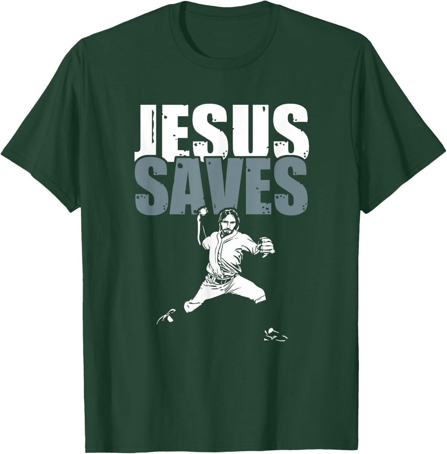 Jesus Saved - Religious Christian Baseball Gift T-Shirt - T-Shirt | Forest