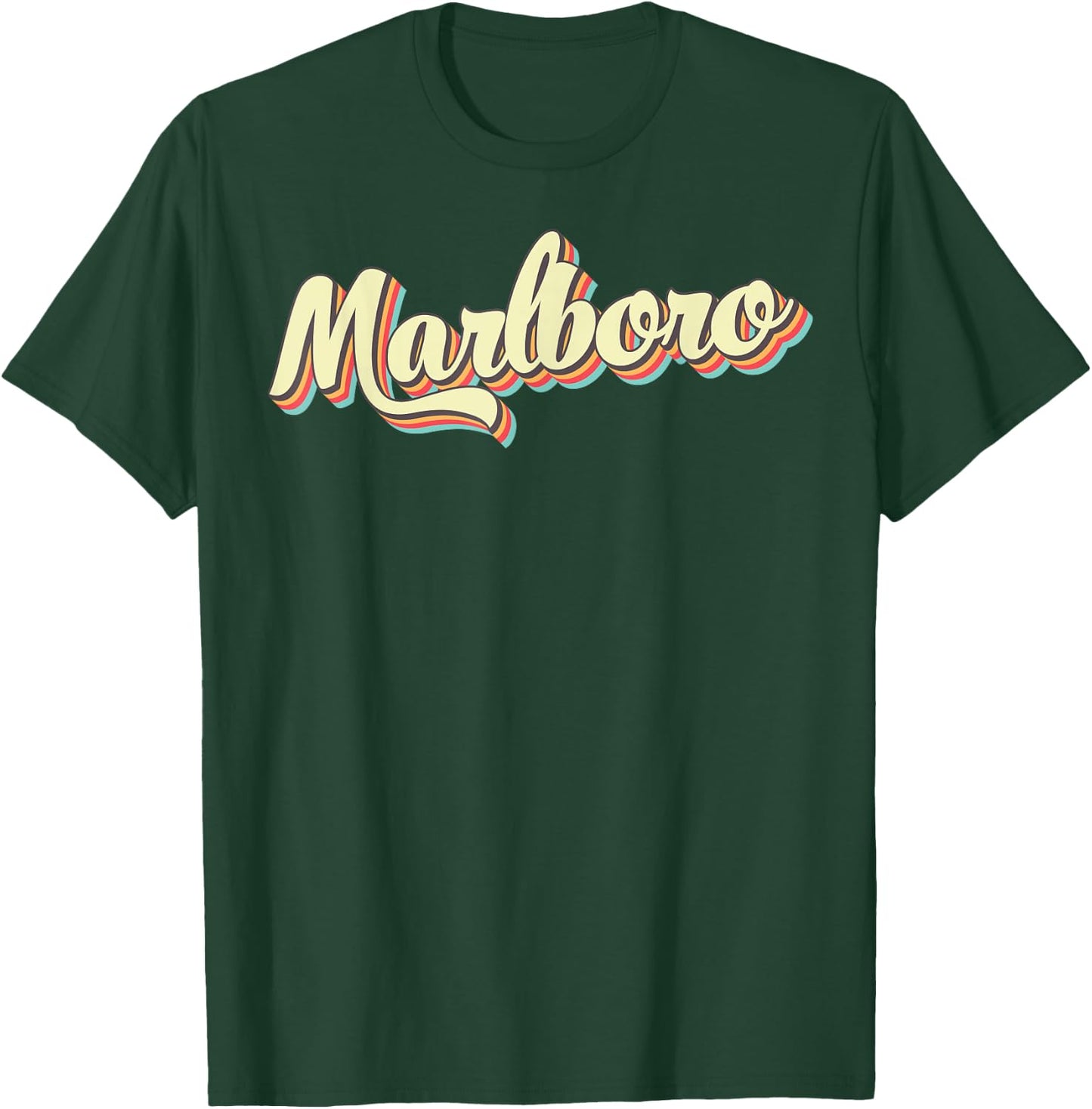 Marlboro Retro Art Baseball Font Vintage T-Shirt - T-Shirt | Forest