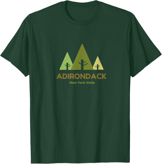 Adirondack High Peak mountains, camping outdoor nature ADK T-Shirt - T-Shirt | Forest