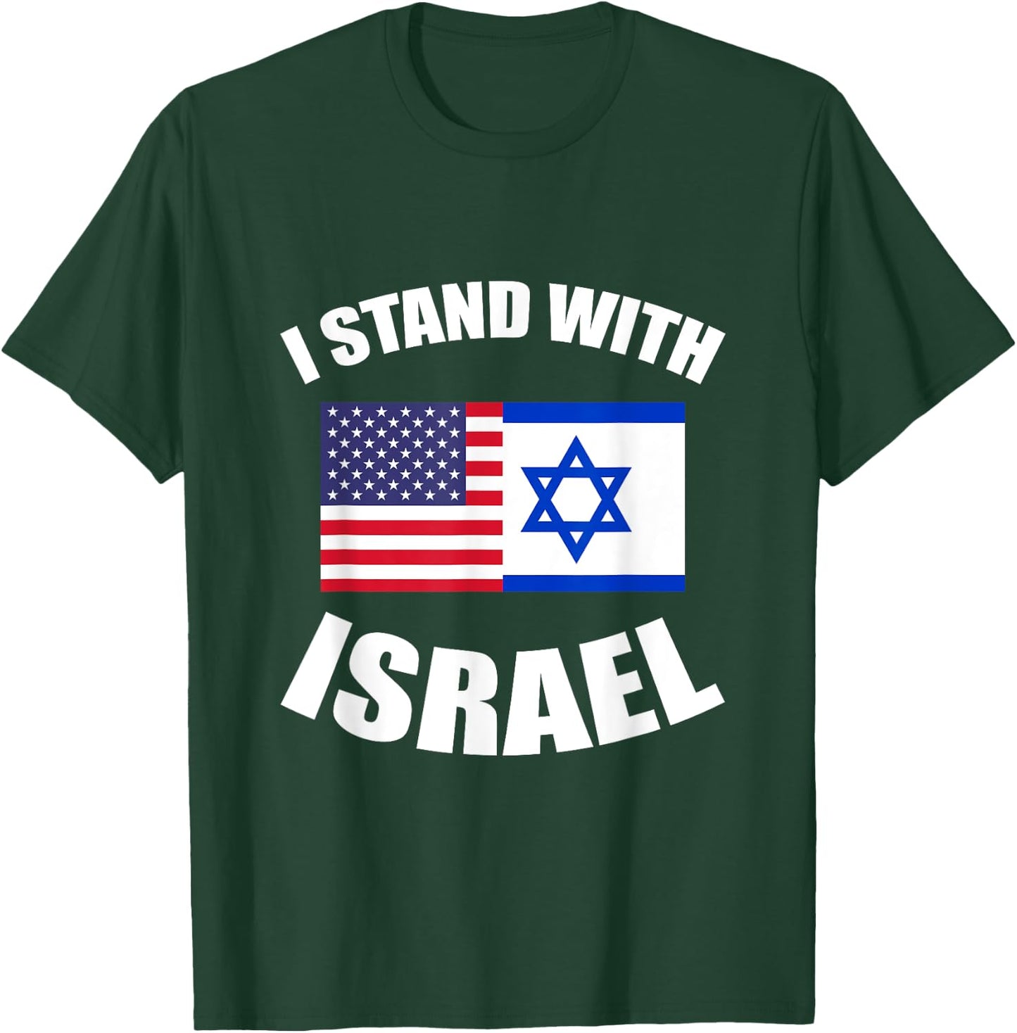 Israel Supporter American Flag Israeli Gift Israel T-Shirt - T-Shirt | Forest