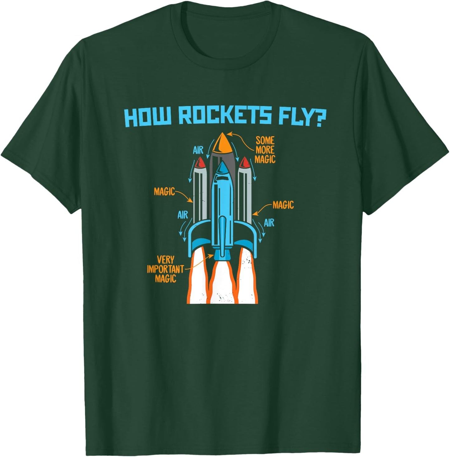 How Rockets Fly Magic Air Aerospace Engineering Scientist T-Shirt - T-Shirt | Forest
