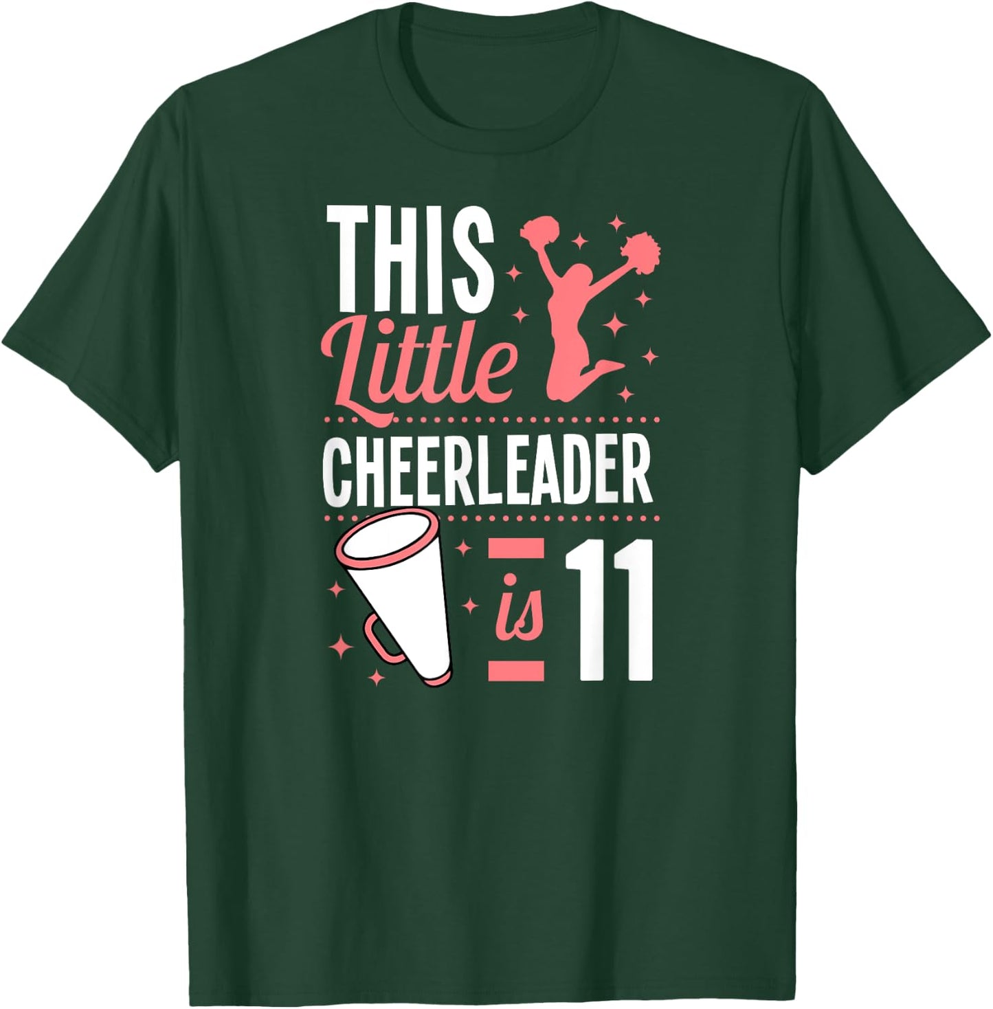 This Little Cheerleader Is 11 Years Old Birthday Girl Cheer T-Shirt - T-Shirt | Forest