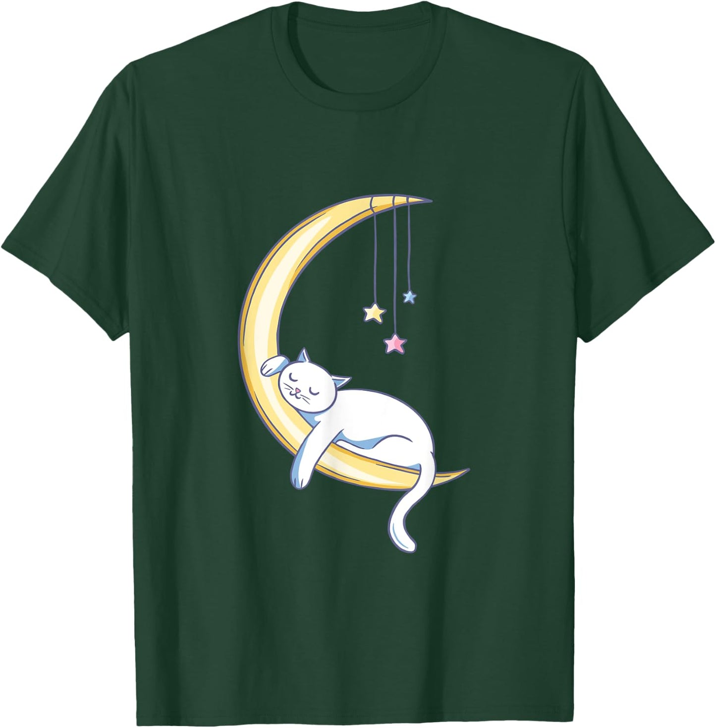 Sleeping Cat On Moon T-Shirt - T-Shirt | Forest