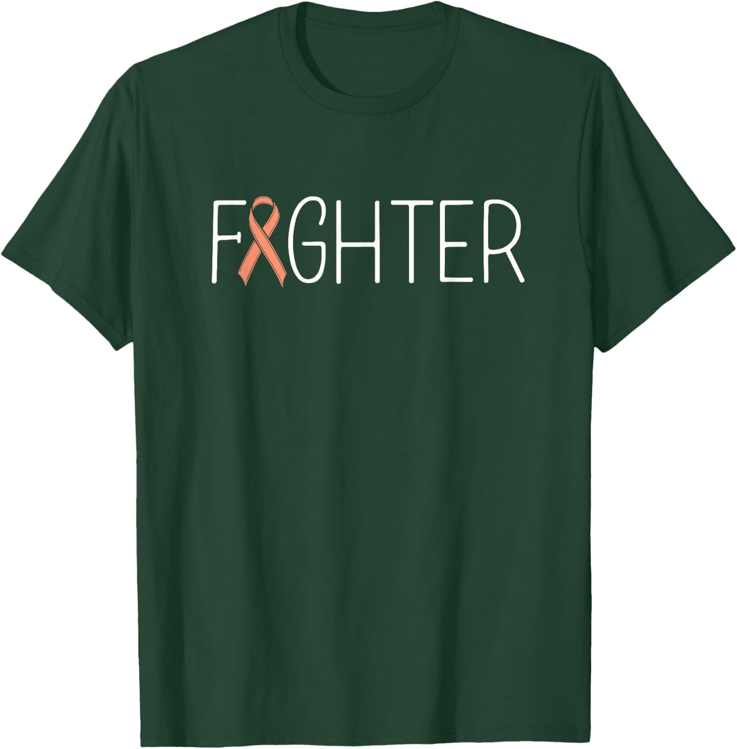 Endometrial Cancer Fighter Peach Uterine Cancer Awareness T-Shirt - T-Shirt | Forest