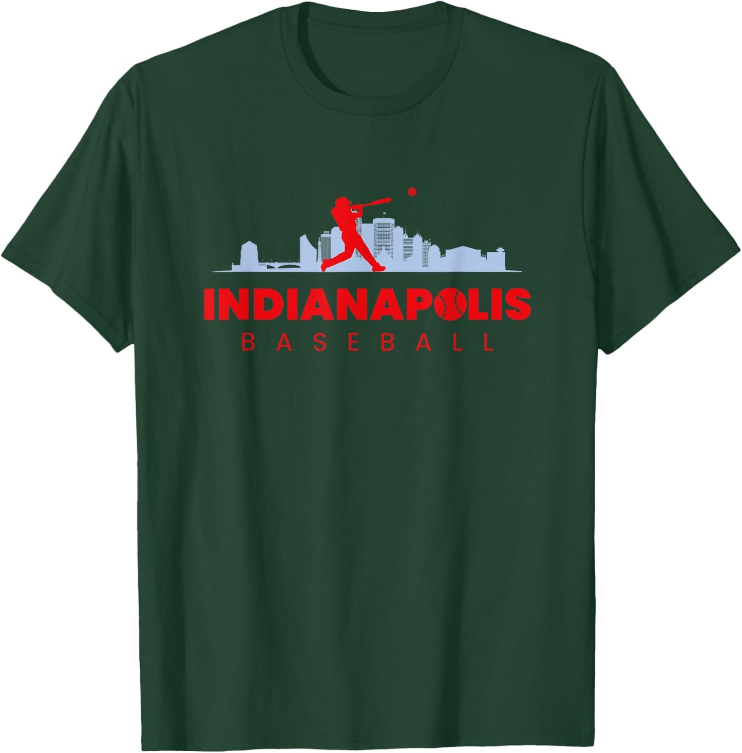 Indianapolis Baseball Vintage Minimal Retro Baseball Lover T-Shirt - T-Shirt | Forest