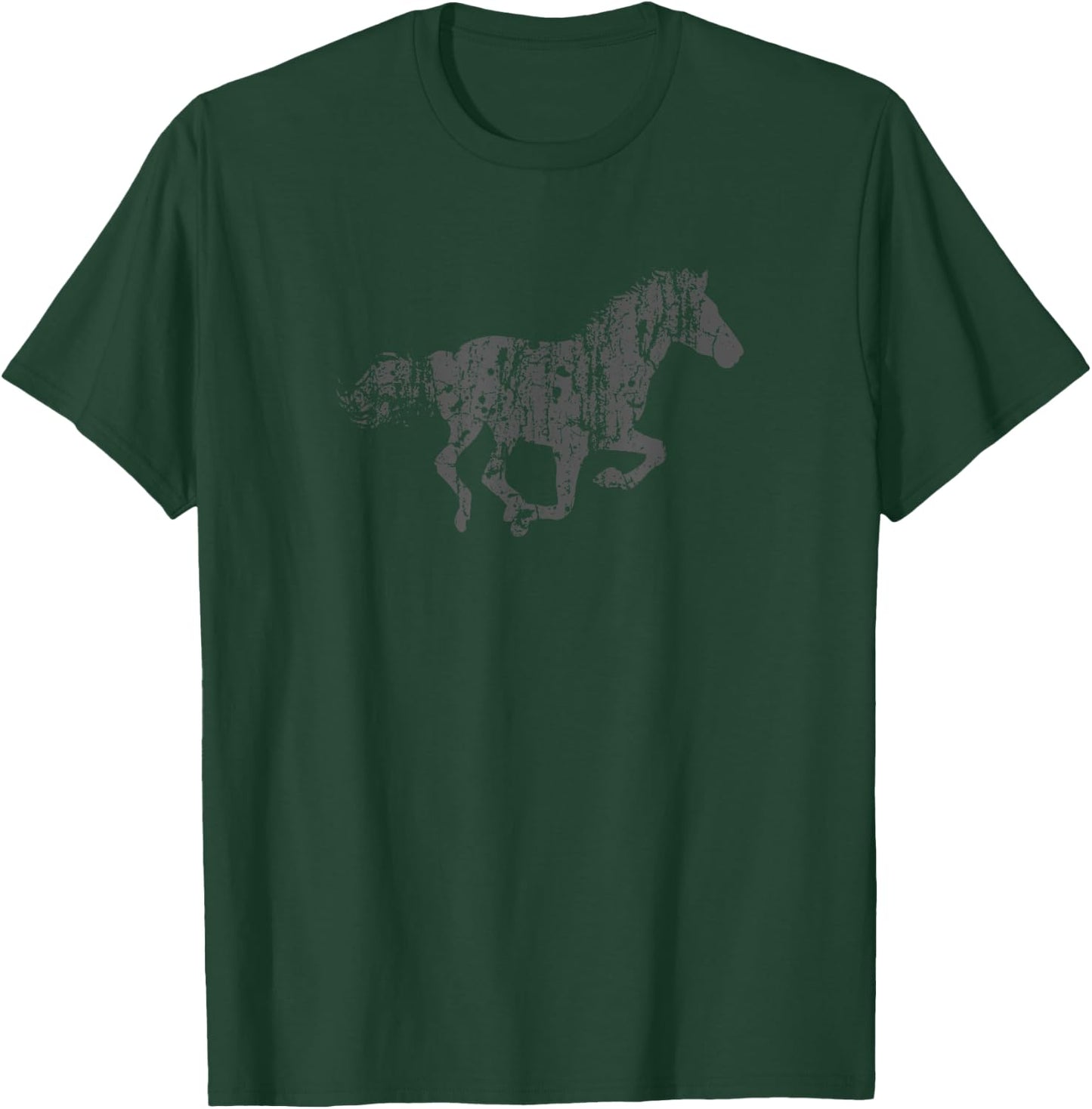 Horse Vintage Design - Distressed Horse Print T-Shirt - T-Shirt | Forest