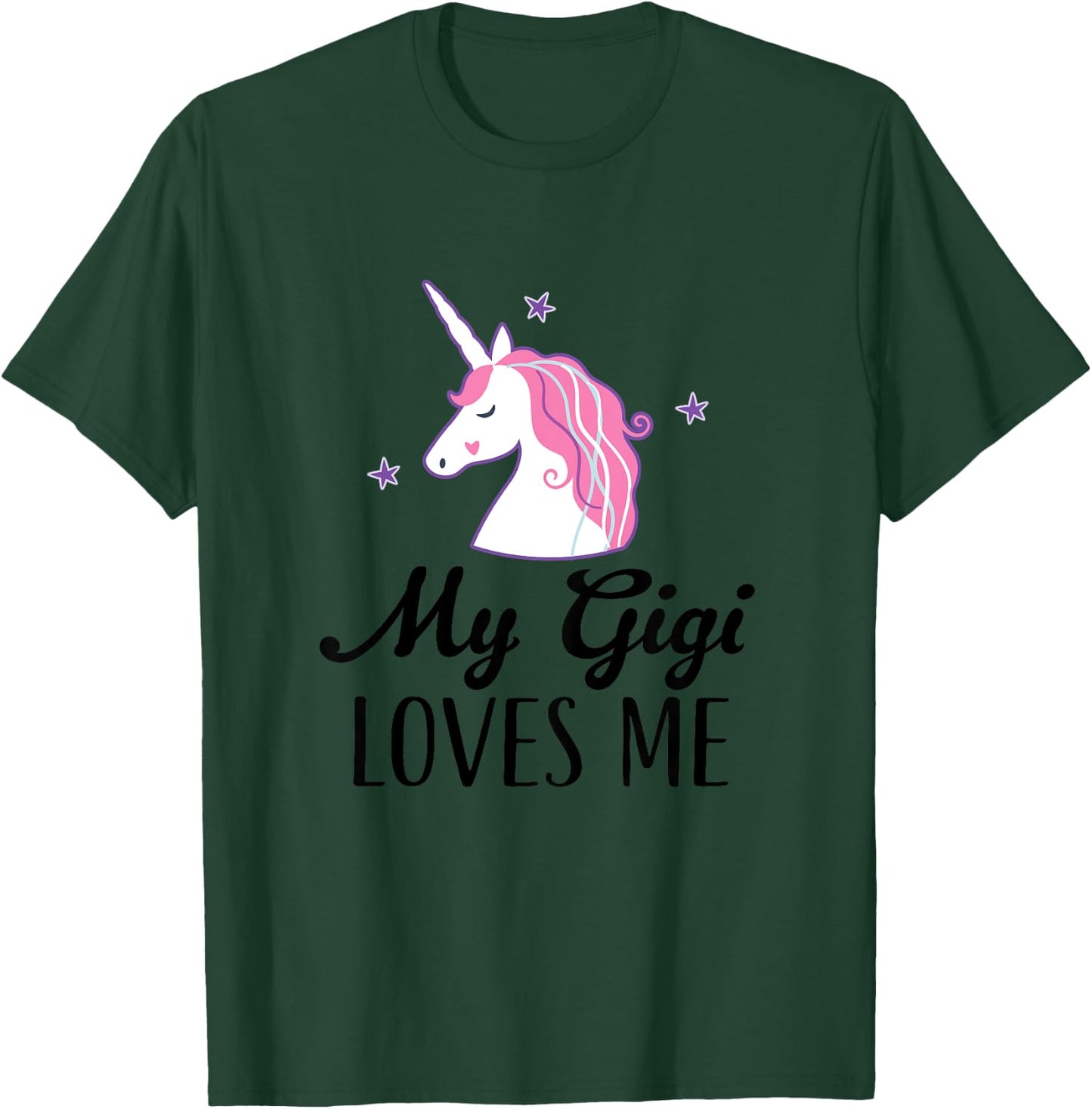 My Gigi Loves Me Girl Unicorn Granddaughter T-Shirt - T-Shirt | Forest