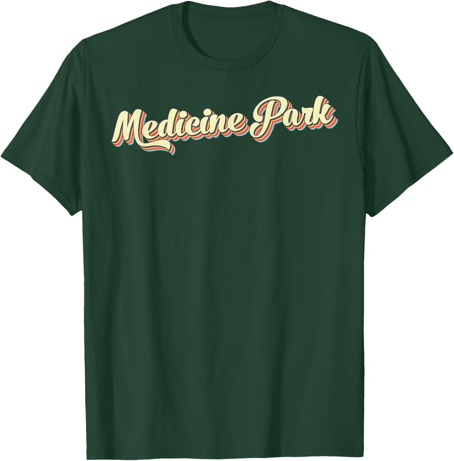 Medicine Park Retro Art Baseball Font Vintage T-Shirt - T-Shirt | Forest