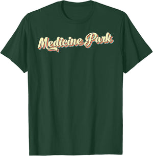 Medicine Park Retro Art Baseball Font Vintage T-Shirt - T-Shirt | Forest
