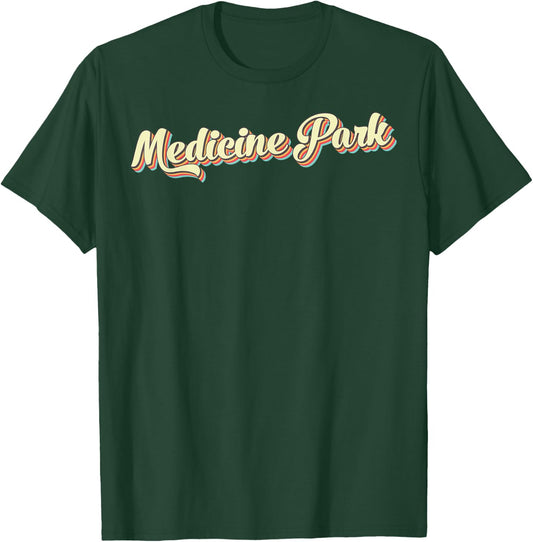 Medicine Park Retro Art Baseball Font Vintage T-Shirt - T-Shirt | Forest
