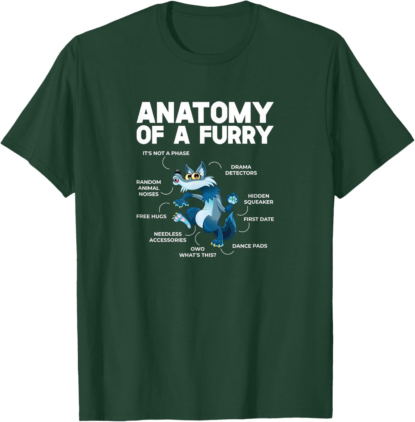 Anatomy of a Furry Fox Cute Furries Fursona T-Shirt - T-Shirt | Forest
