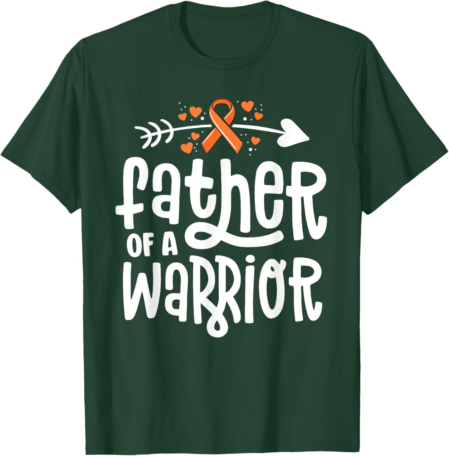 Father Of A Warrior Dad Family Leukemia Cancer Awareness T-Shirt - T-Shirt | Forest