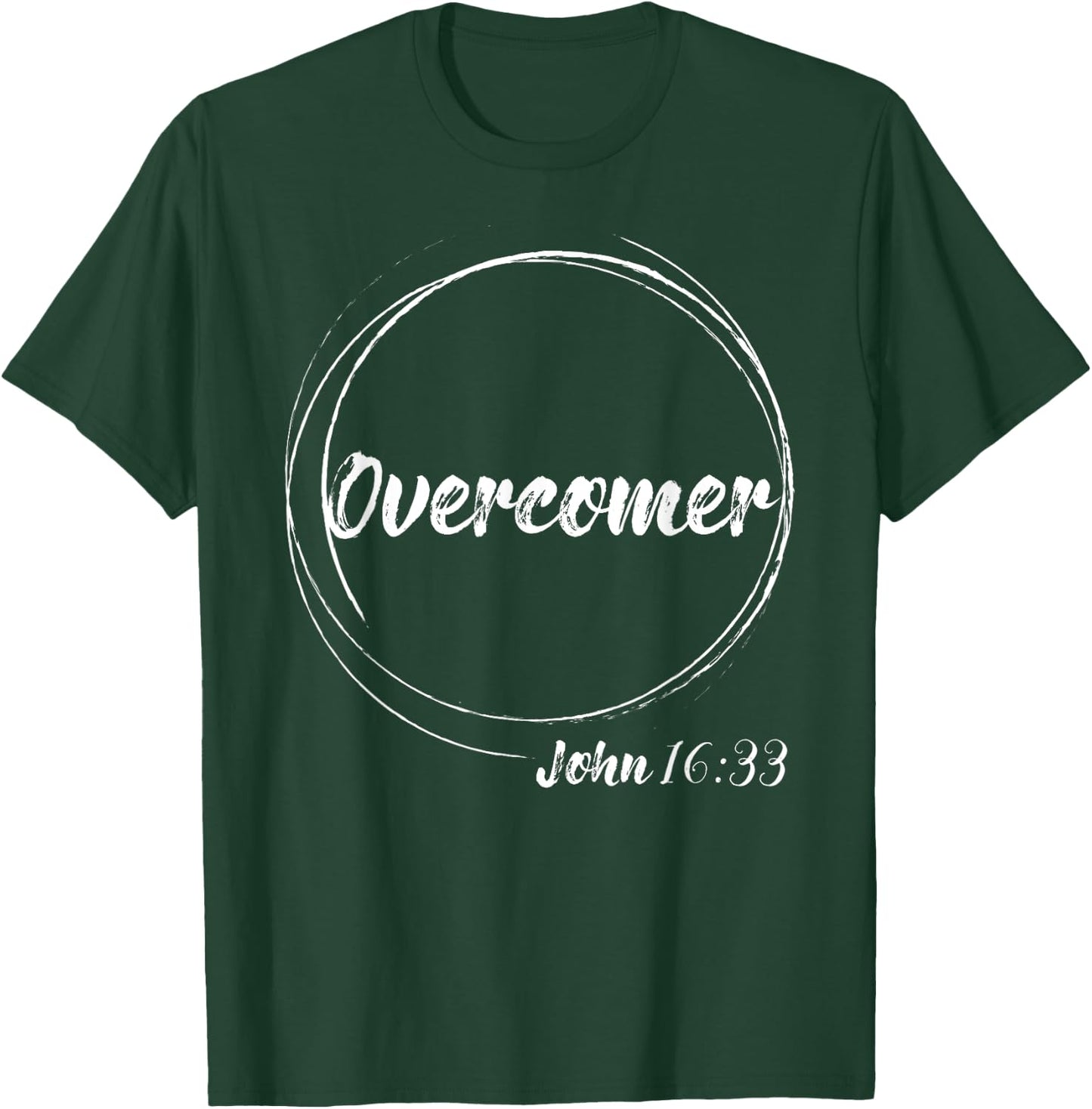 Christian Overcomer John 16:33 Deluxe Bible Verse T-Shirt - T-Shirt | Forest