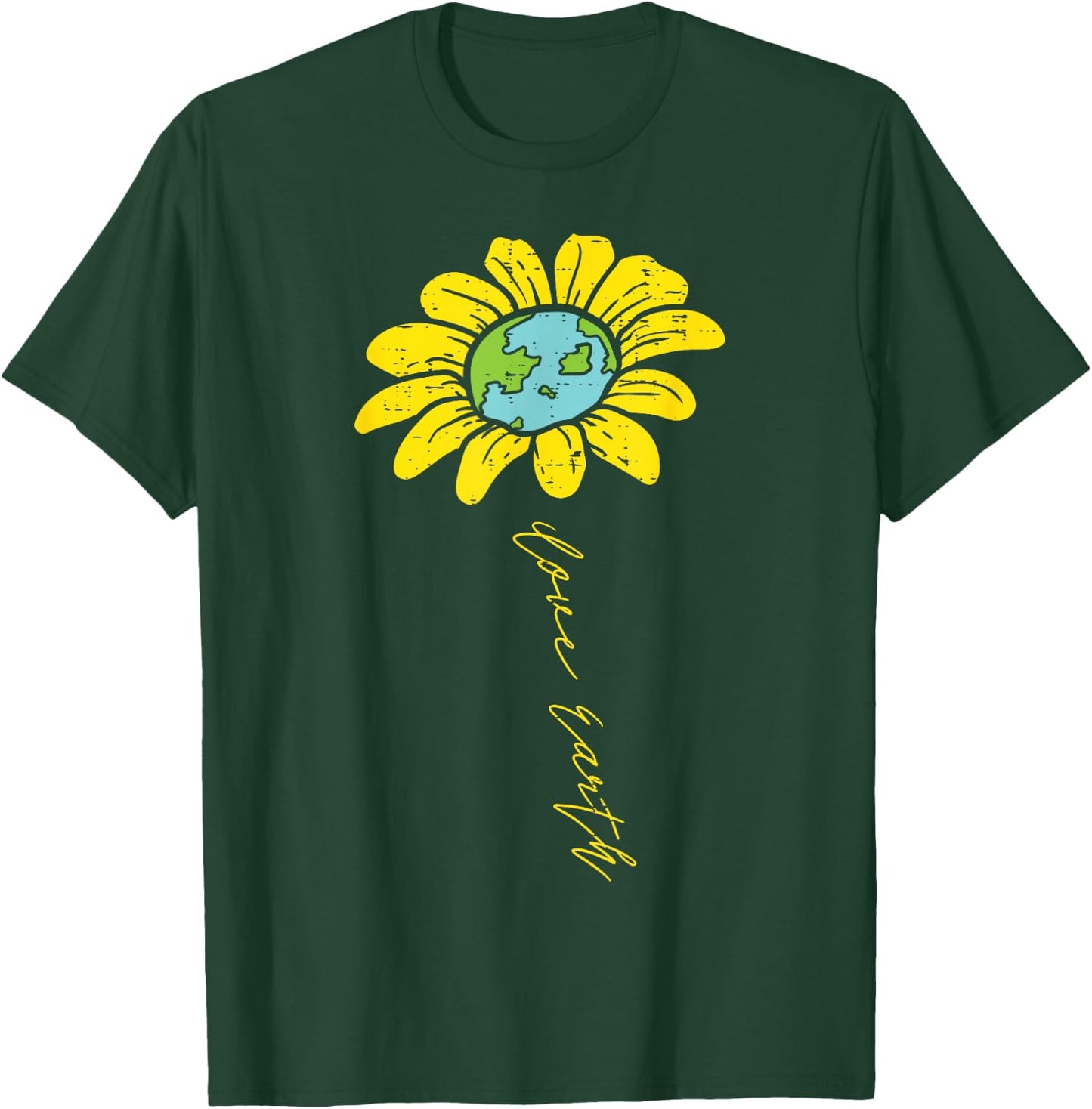 Sunflower Love Earth Day Retro Nature Environmentalist Gift T-Shirt - T-Shirt | Forest