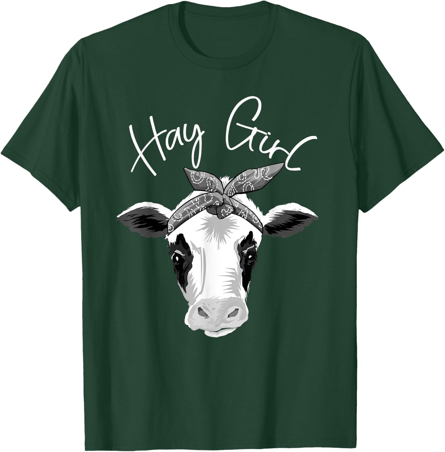 Hay Girl Farmer Funny Cattle Cow Farm Lovers Gift Women Kids T-Shirt - T-Shirt | Forest