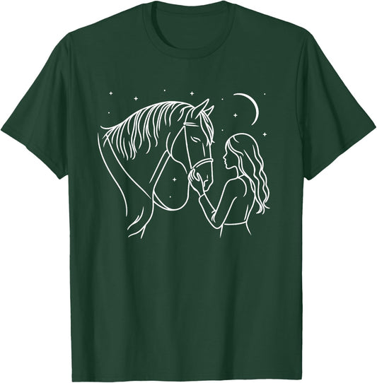 Cute Horse Horseback Riding Lover Horse Rider Lovers T-Shirt - T-Shirt | Forest