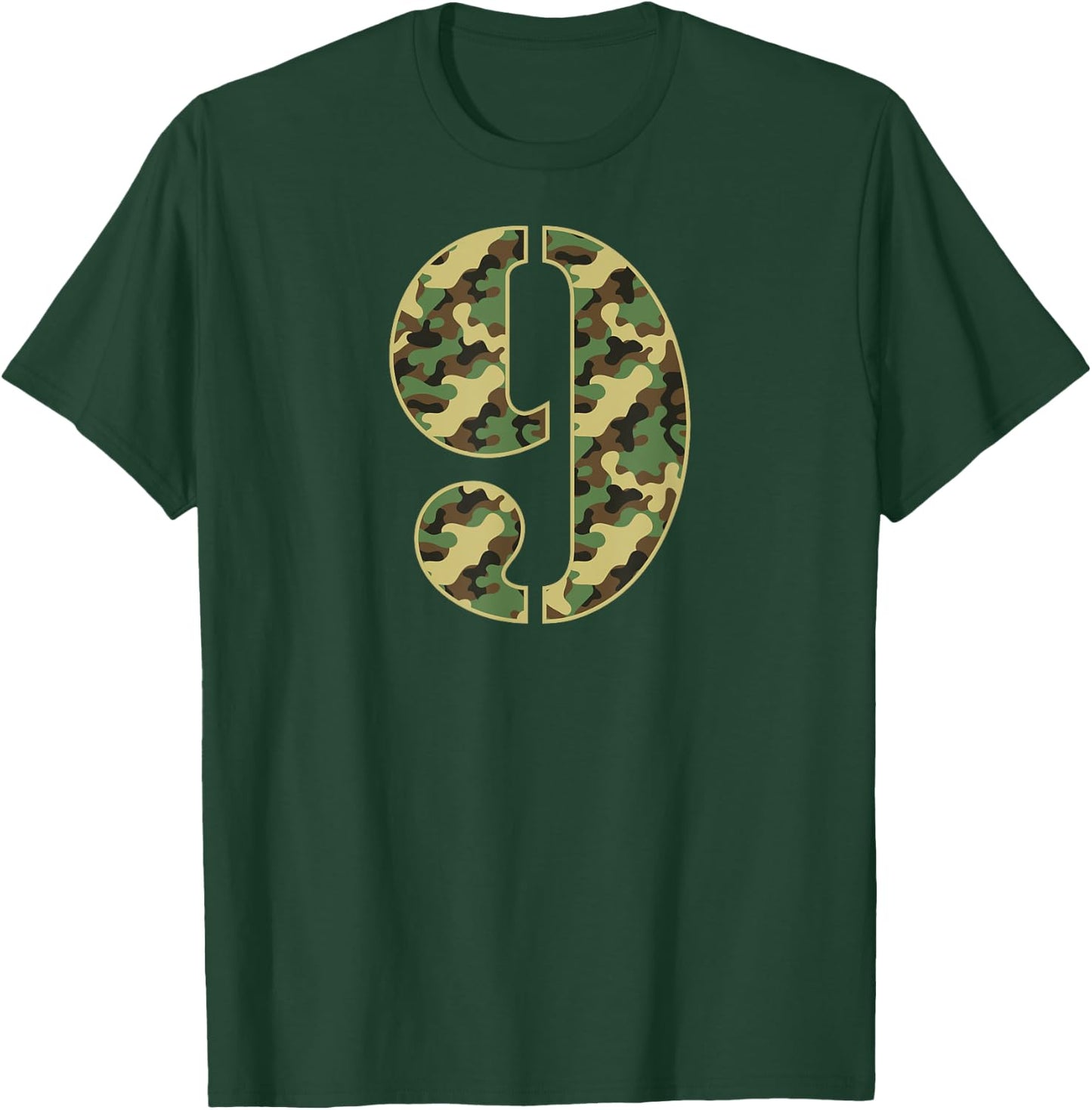 9th Birthday Gift Soldier 9 Year Old Military Themed Camo T-Shirt - T-Shirt | Forest
