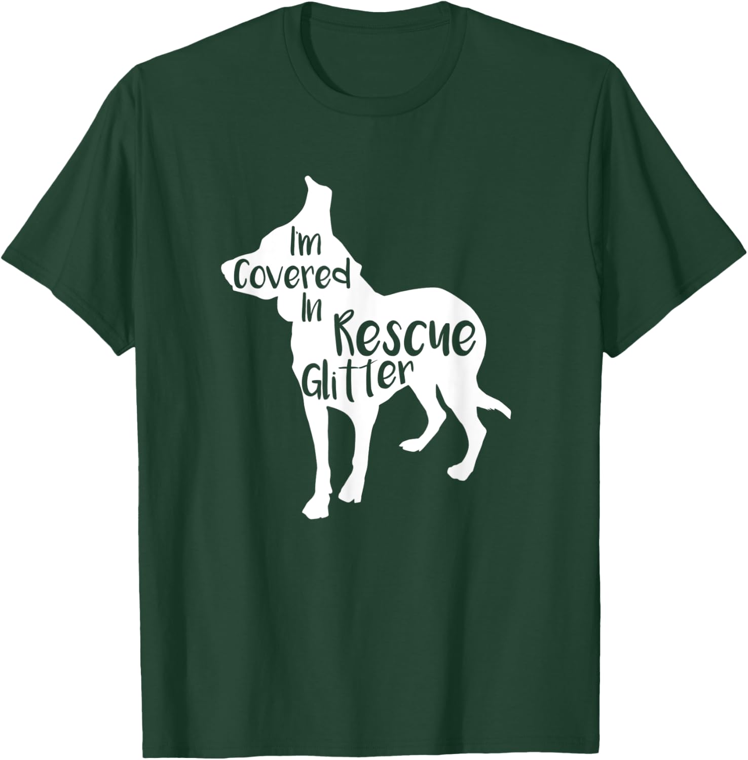 Rescue Dog Love Hair Rescue Fur Glitter T-Shirt - T-Shirt | Forest