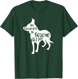 Rescue Dog Love Hair Rescue Fur Glitter T-Shirt - T-Shirt | Forest