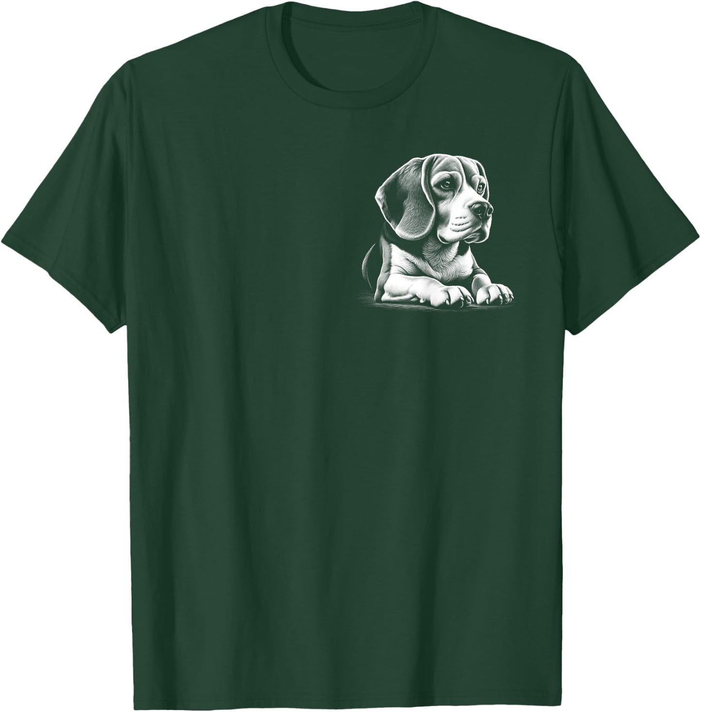 Cute Beagle Portrait in Lying Pose on Chest T-Shirt - T-Shirt | Forest