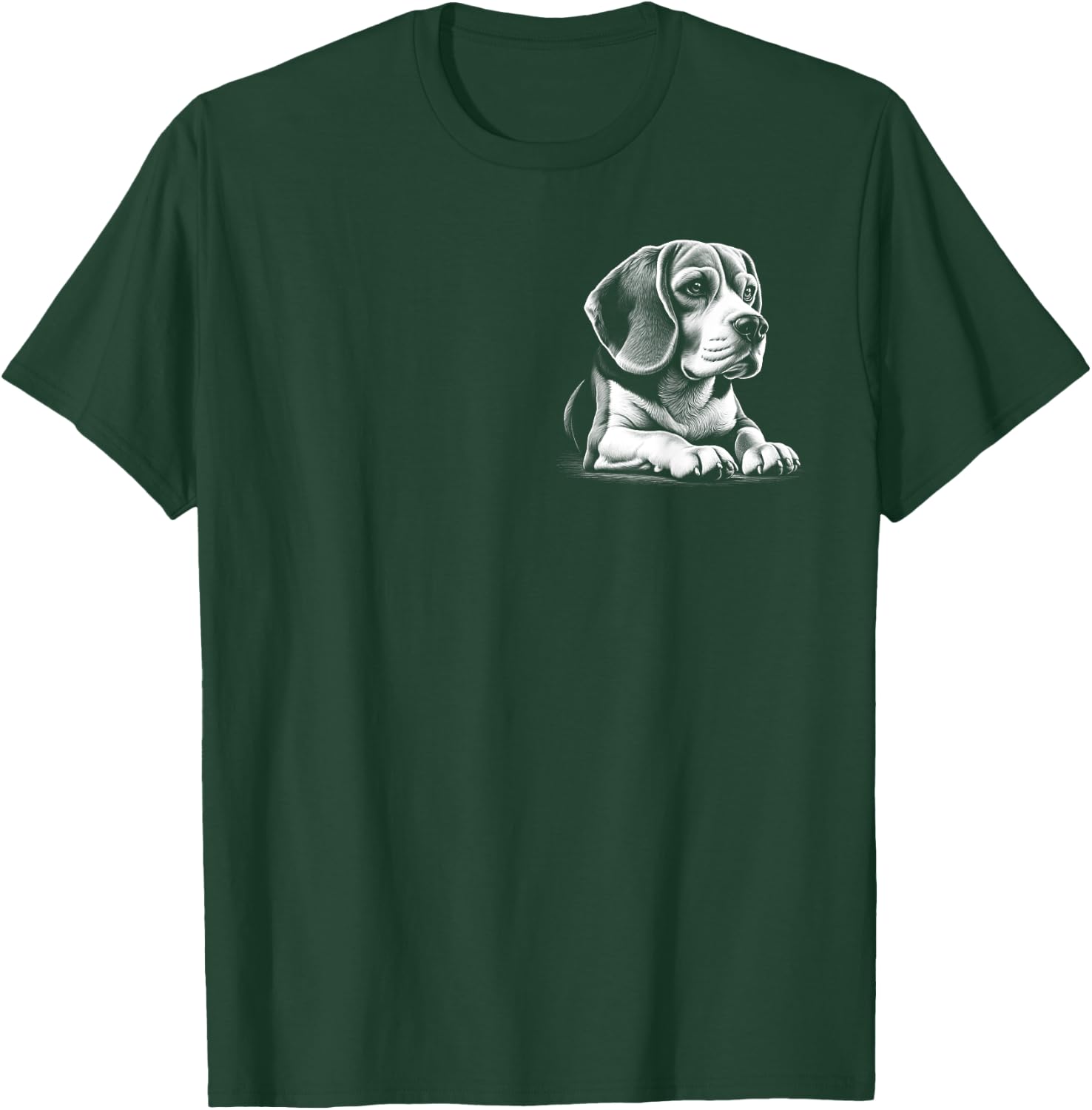 Cute Beagle Portrait in Lying Pose on Chest T-Shirt - T-Shirt | Forest