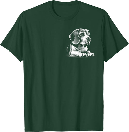 Cute Beagle Portrait in Lying Pose on Chest T-Shirt - T-Shirt | Forest