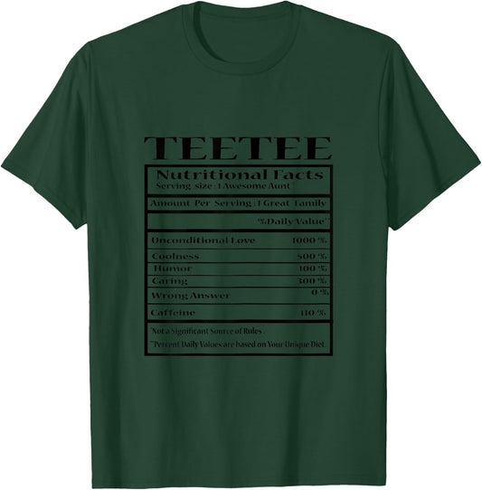 Teetee Gift Funny Nutrition Facts for Fathers Day T-Shirt - T-Shirt | Forest